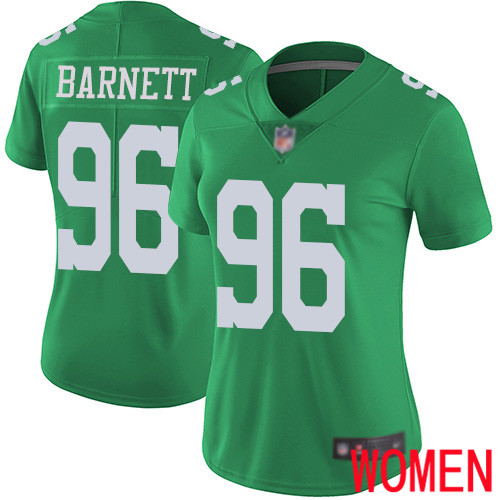Women Philadelphia Eagles 96 Derek Barnett Limited Green Rush Vapor Untouchable NFL Jersey Football